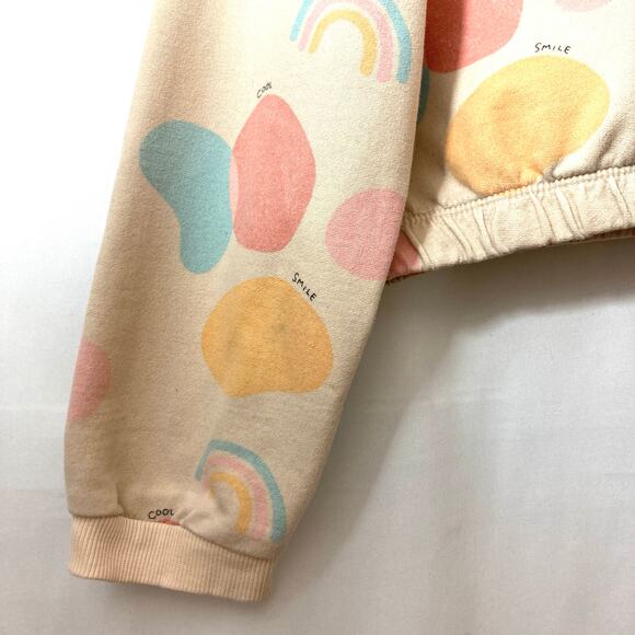LC Waikiki Cream Colorful Rainbow Smile Cool Love Blob Sweatshirt Sweater Top - Picture 4 of 10